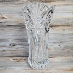 J.G. Durand Cristal France Florence Lead Crystal Vase Pinwheel Starburst 10 inch
